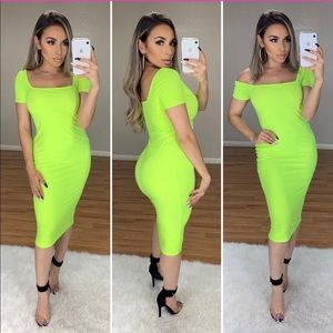 Neon green dress